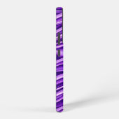 紫と白の波のパターンのモダン抽象芸術 SAMSUNG GALAXYケース (右側面)