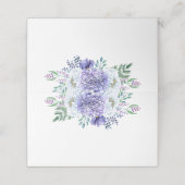 紫と白の牡丹プレーン前面 プレイスカード (外部開封)