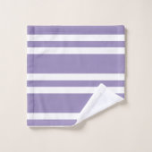 紫と白の紫と紫のストライプ バスタオルセット (ウォッシュタオル)