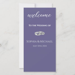 紫と白の結婚リングや輪-結婚式 プログラム