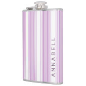 紫と白の縦のストライプ名前をカスタムする フラスク (左)