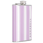 紫と白の縦のストライプ名前をカスタムする フラスク (右)