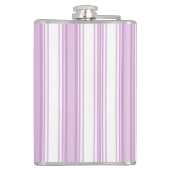 紫と白の縦のストライプ名前をカスタムする フラスク (裏面)