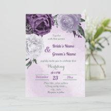 紫と白の花と緑の葉のウェディング