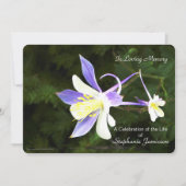 紫と白の花のお祝いの生活招待状 招待状 (正面)