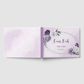 紫と白の花のグリーンウェディング ゲストブック (全面)