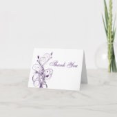 紫と白の花の感謝を伝えるカード サンキューカード (正面)
