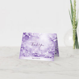 紫と白の花の感謝カード サンキューカード