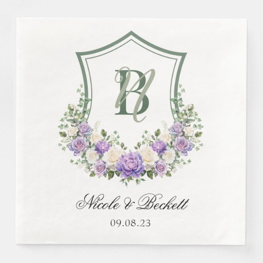 紫と白の花の紋章の結婚式 (正面)