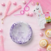 紫と白の花の紙コップ ペーパーボウル (パーティー)