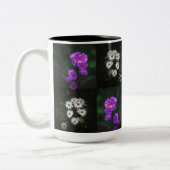 紫と白の花園 ツートーンマグカップ (左)