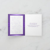 紫と白の花模様のハートがつながったありがとう サンキューカード (内部)