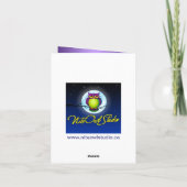 紫と白の花模様のハートがつながって サンキュー (裏面)