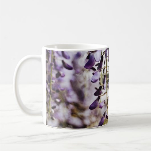 紫と白の花芽 コーヒーマグカップ (左)