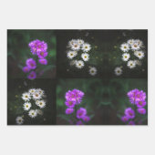 紫と白の花 ラッピングペーパーシート (正面3)
