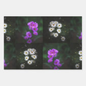 紫と白の花 ラッピングペーパーシート (正面)