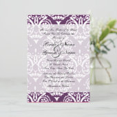 紫と白の英語結婚式招待状 招待状 (スタンド正面)