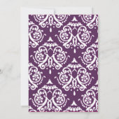 紫と白の英語結婚式招待状 招待状 (裏面)