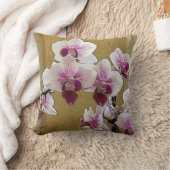 紫と白の蘭のドライブラシ クッション (ブランケット)
