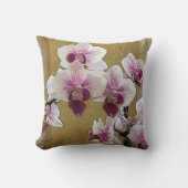 紫と白の蘭のドライブラシ クッション (正面)