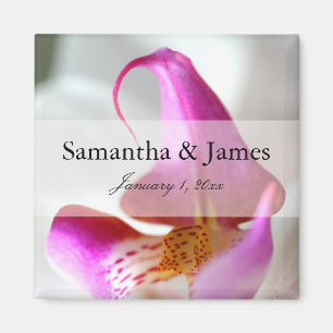 紫と白の蘭の個結婚人用 マグネット