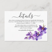 紫と白の蘭結婚の詳細 エンクロージャーカード (正面)