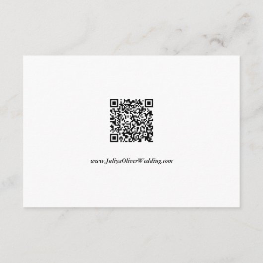 紫と白の蘭結婚の詳細 エンクロージャーカード (裏面)