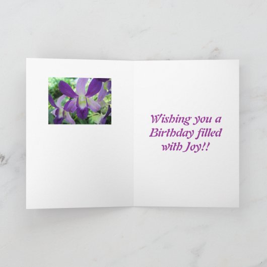 紫と白の蘭 カード (内部)