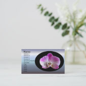 紫と白の蘭 名刺 (スタンド正面)