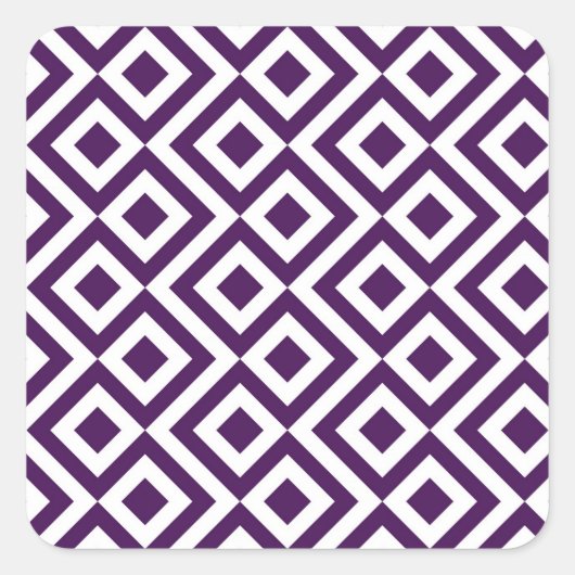 紫と白の蛇行 スクエアシール (正面)
