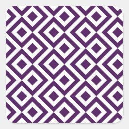 紫と白の蛇行 スクエアシール