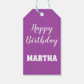 紫と白の誕生日 ギフトタグ (裏面)