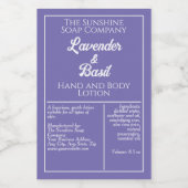 紫と白の防水化粧品ボトルラベル フードラベル (シングルラベル)