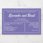 紫と白の防水石鹸の製品ラベル フードラベル (シングルラベル)