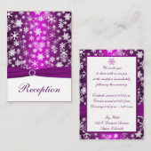 紫と白の雪の結晶 封入カード エンクロージャーカード (正面/裏面)