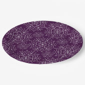 紫と白の雪の花のクリスマス紙皿 ペーパープレート (アングル)