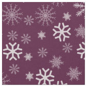 紫と白の雪片パターン ファブリック (クローズアップ)
