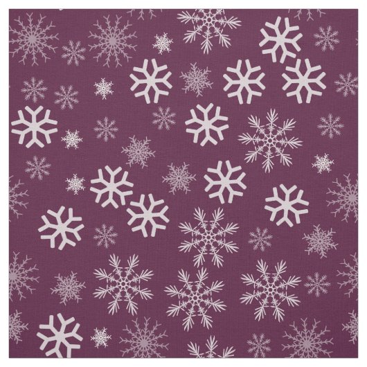 紫と白の雪片パターン ファブリック (見本)
