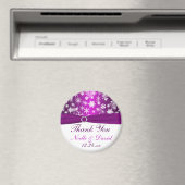 紫と白の雪片結婚式の引き出物磁石 マグネット (インサイチュ (食洗機))