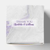 紫と白の霜降り結婚式の引き出物箱 フェイバーボックス (上部)