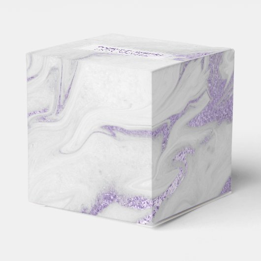 紫と白の霜降り結婚式の引き出物箱 フェイバーボックス (裏面サイド)
