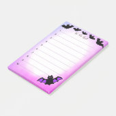 紫と白の飛んでいるハロウィーンのこうもりTo Doリスト ポストイット (アングル)