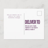 紫と白の6枚の写真 現代のユニバーサルグリーティング ポストカード (裏面)