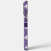 紫と白の（紋章の）フラ・ダ・リモノグラム Case-Mate iPhoneケース (裏面 / 左)