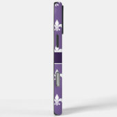 紫と白の（紋章の）フラ・ダ・リモノグラム Case-Mate iPhoneケース (裏面 / 右)