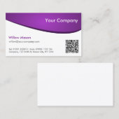 紫と白のQR、プロフェッショナル名刺 名刺 (正面/裏面)