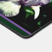 紫と白ひげ菖蒲パーソナライズされた花 デスクマット (コーナー)