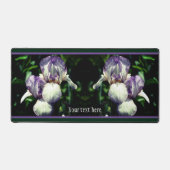 紫と白ひげ菖蒲パーソナライズされた花 デスクマット (正面)