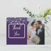 紫と白ぶら下がったのライト写真 サンキューカード (スタンド正面)