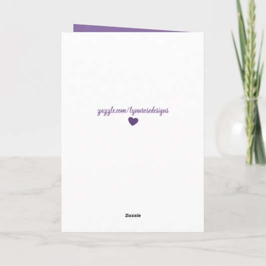 紫と白を愛する母と娘 カード (裏面)